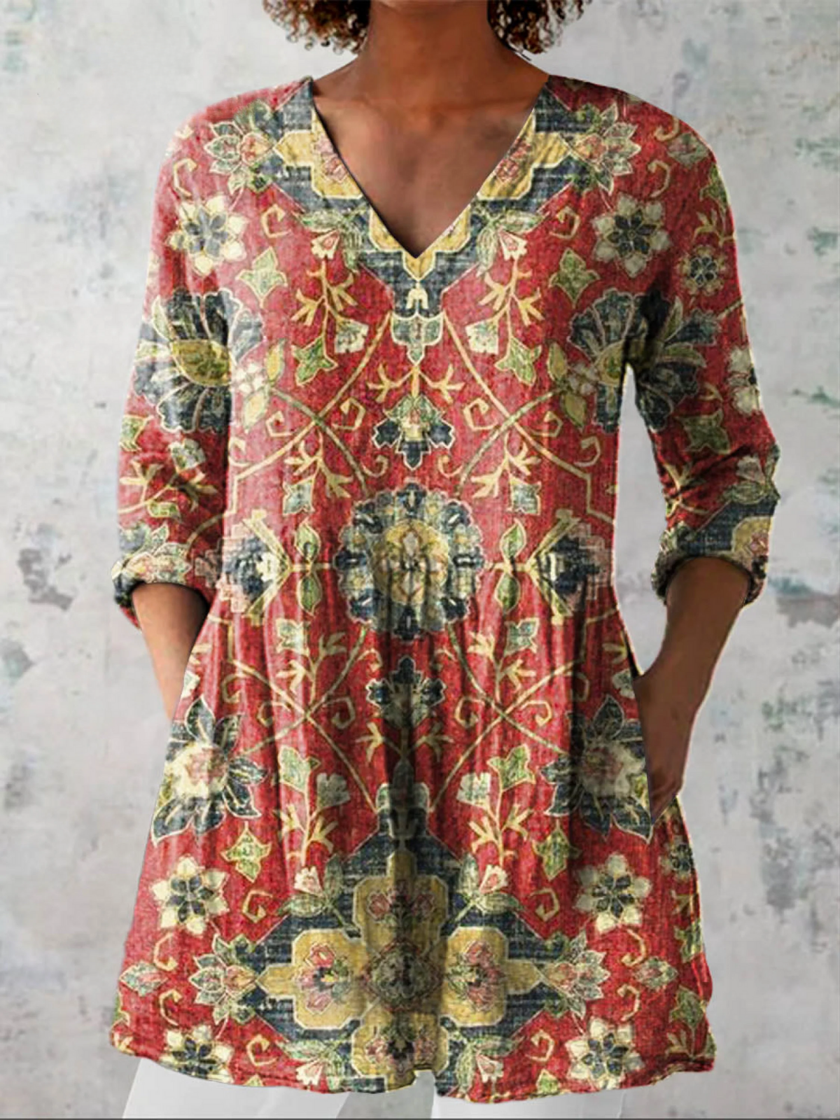 Wren | Blusa larga con estampado con mucho carácter