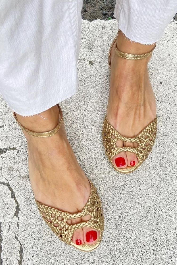 Isadora | Sandalias Trenzadas Doradas