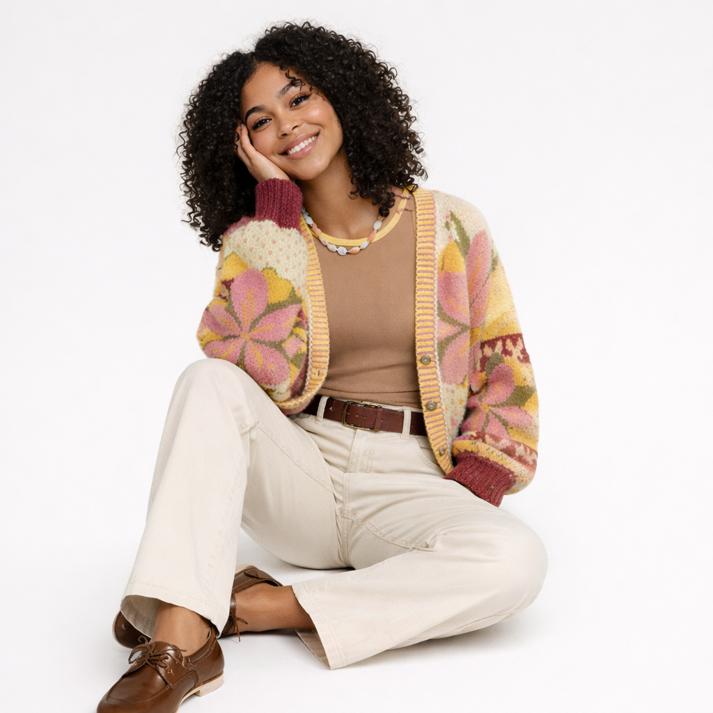 Casey | Cárdigan Tejido Floral