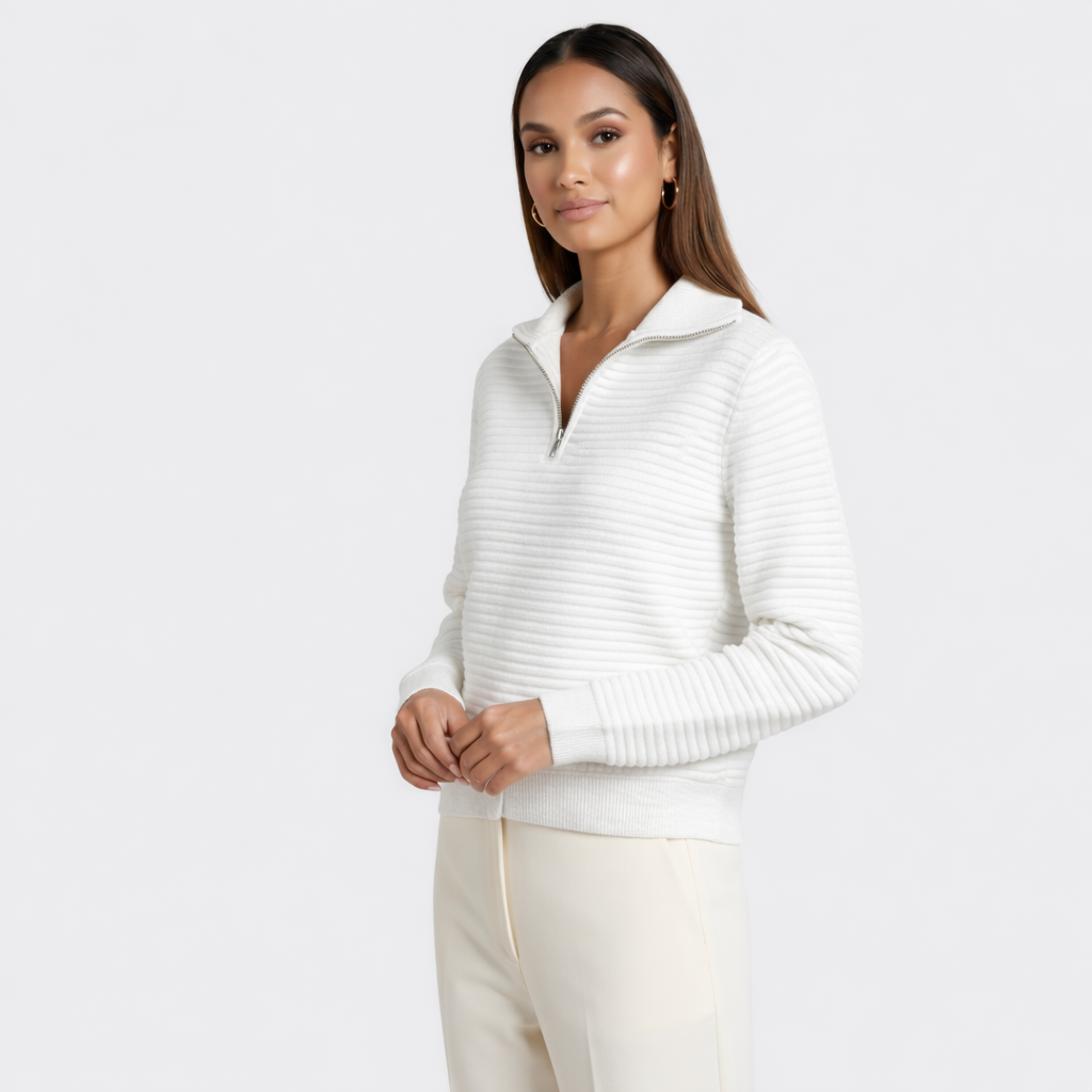 Helene | Jersey Cuello en V con Cierre