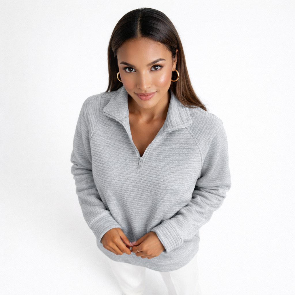 Helene | Jersey Cuello en V con Cierre
