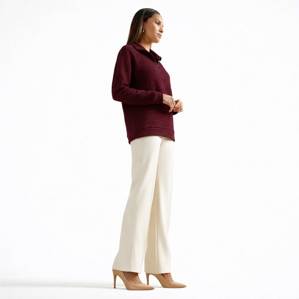 Helene | Jersey Cuello en V con Cierre