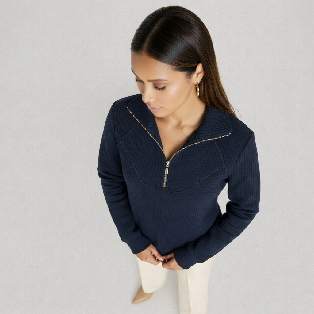 Helene | Jersey Cuello en V con Cierre