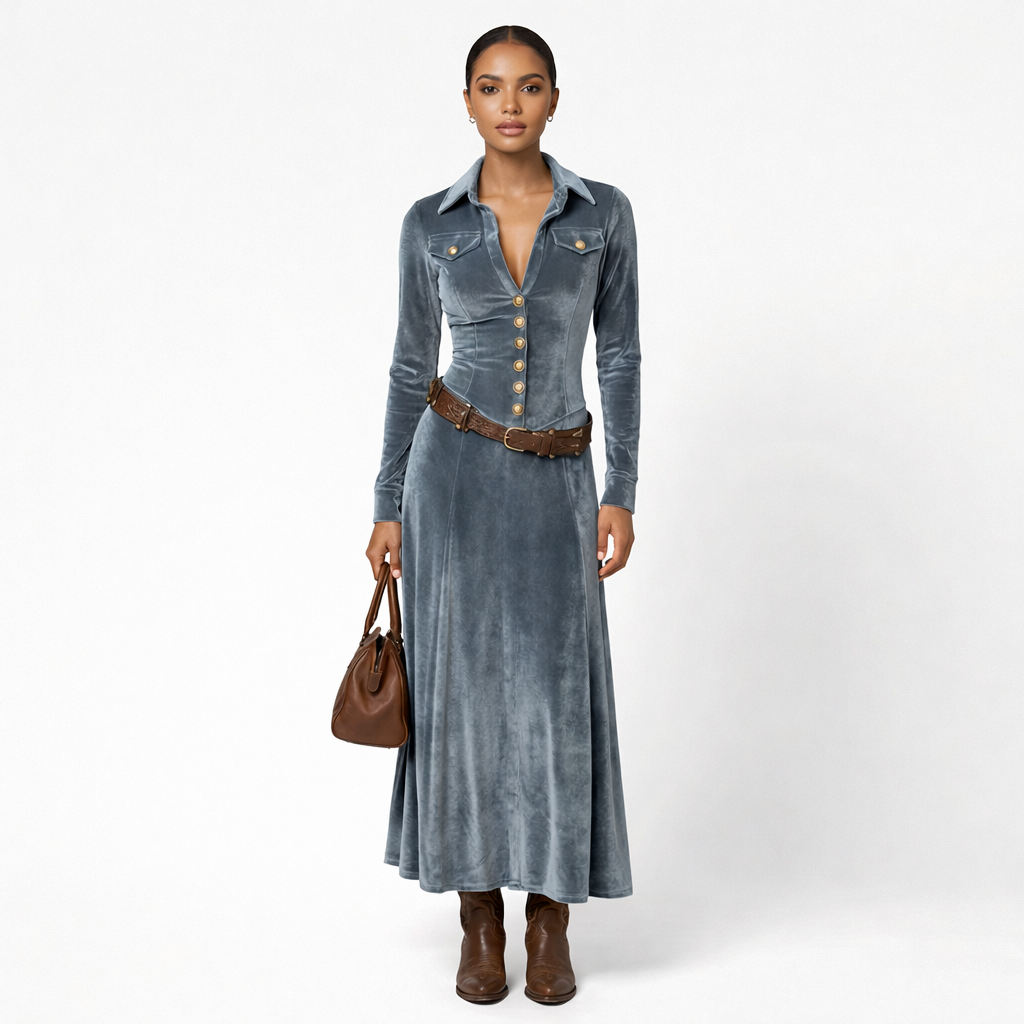 Dora | Vestido de Terciopelo Vintage