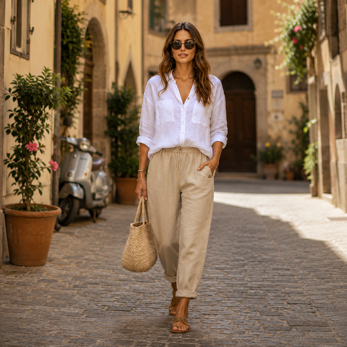Rosa | Pantalón ligero de lino