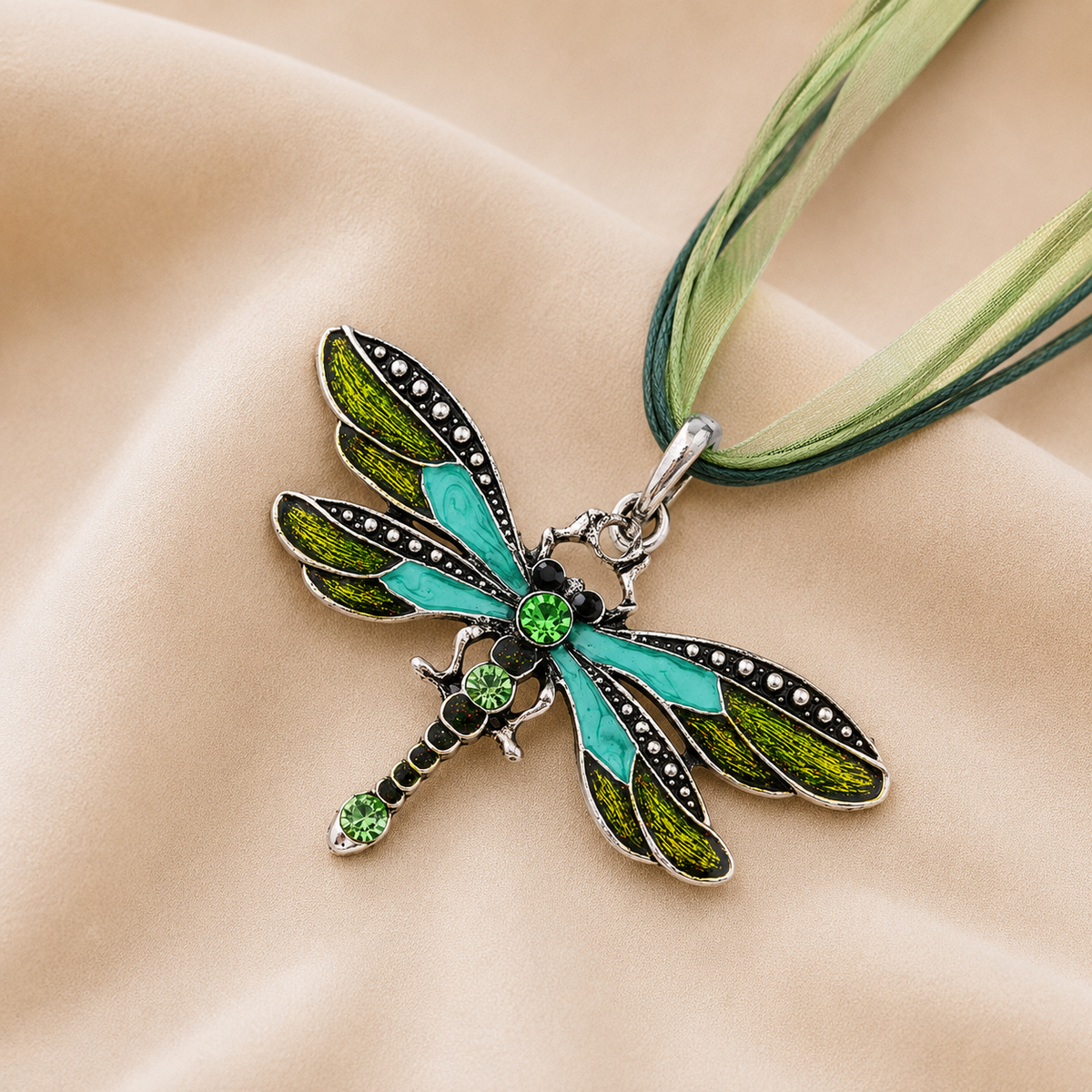 Collar con Colgante de Libélula de Cristal