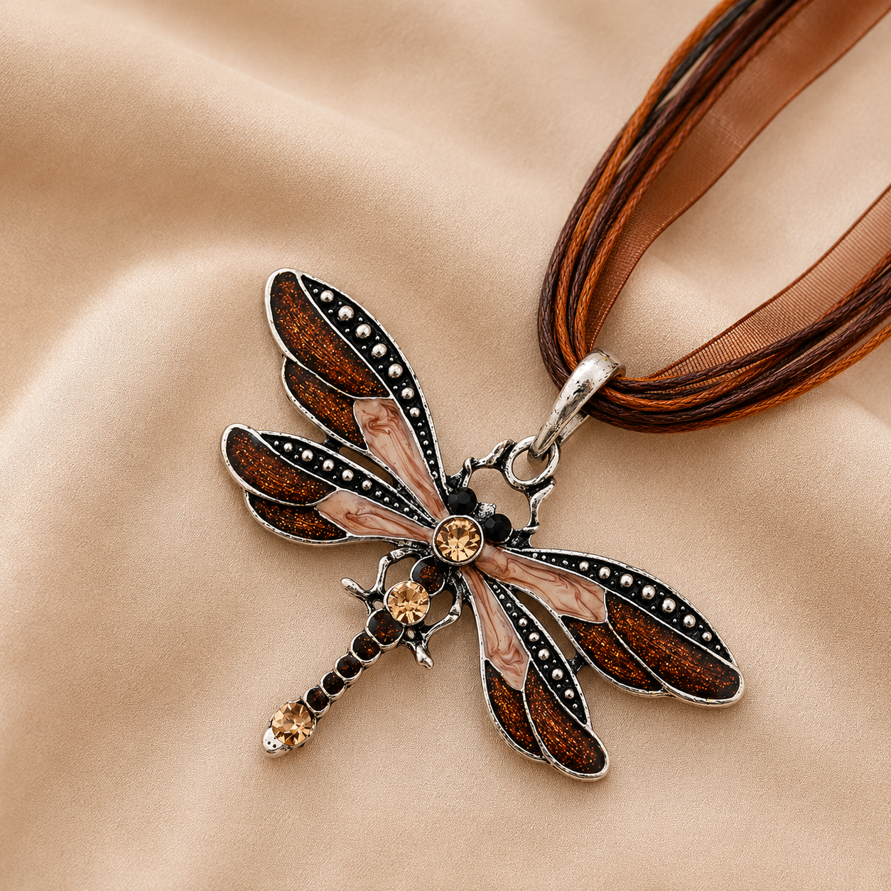 Collar con Colgante de Libélula de Cristal