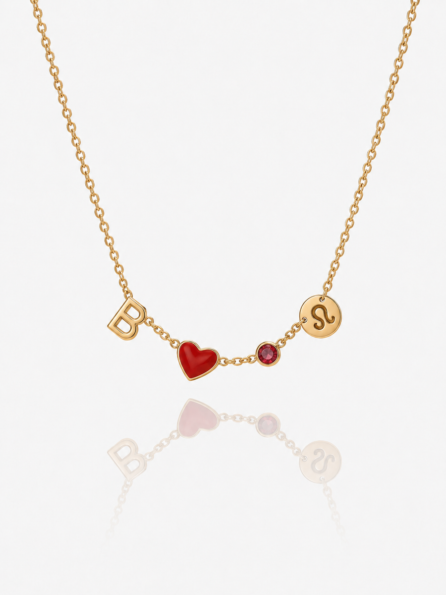 COLLANA CON INIZIALE A FORMA DI CUORE
