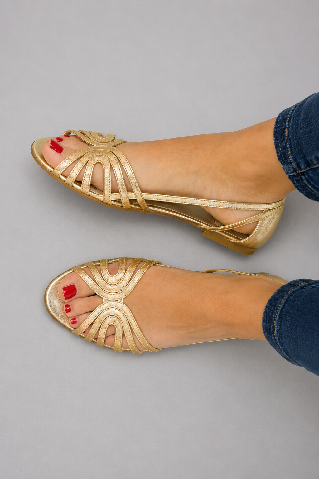 Eleonora | Sandalias Doradas Luz de Verano