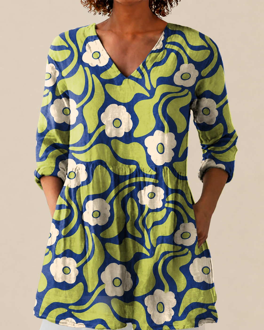 Talia | Blusa larga con estampado con mucho carácter