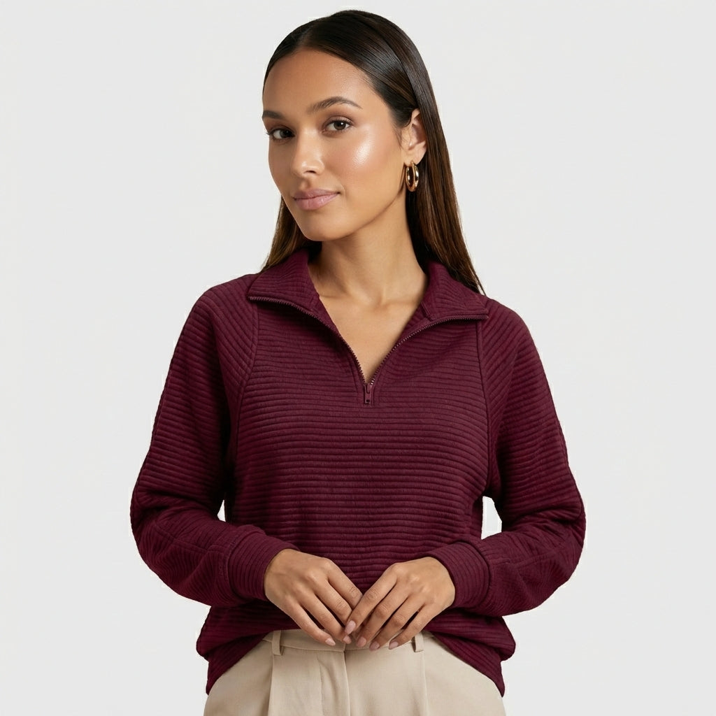 Helene | Jersey Cuello en V con Cierre