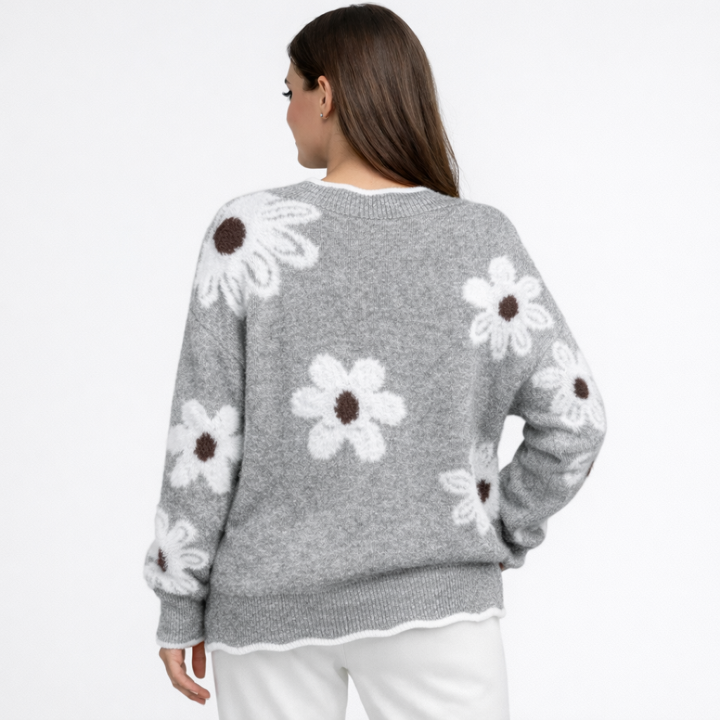 Thea | Jersey Floral Blanco