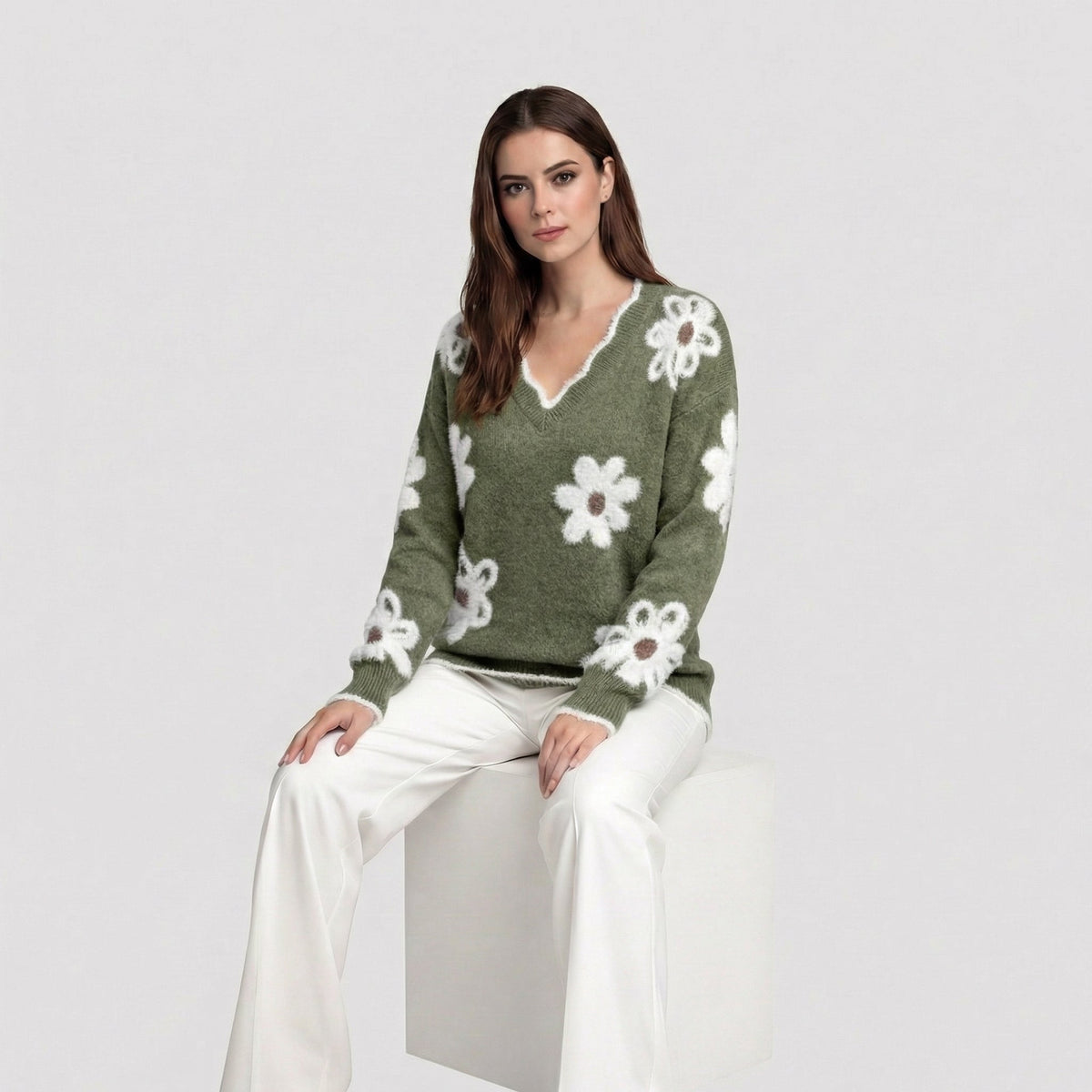 Thea | Jersey Floral Blanco