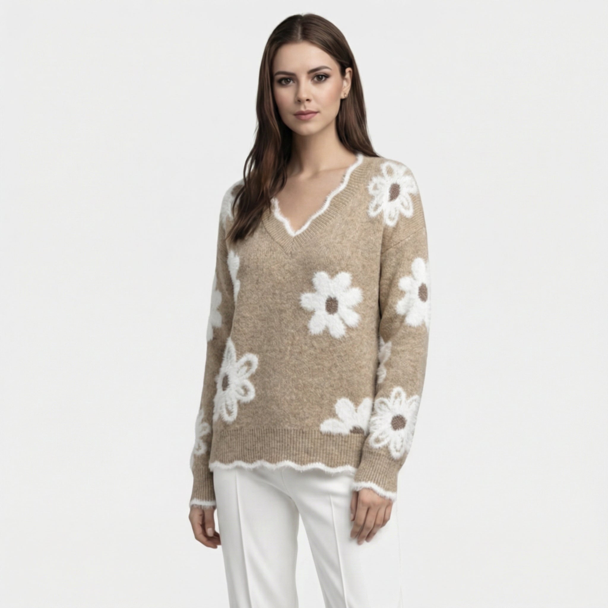 Thea | Jersey Floral Blanco