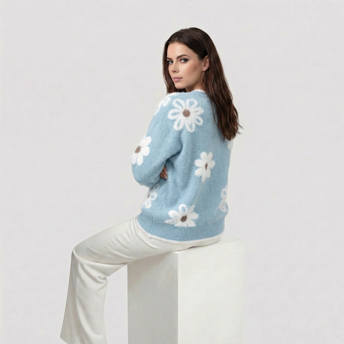Thea | Jersey Floral Blanco