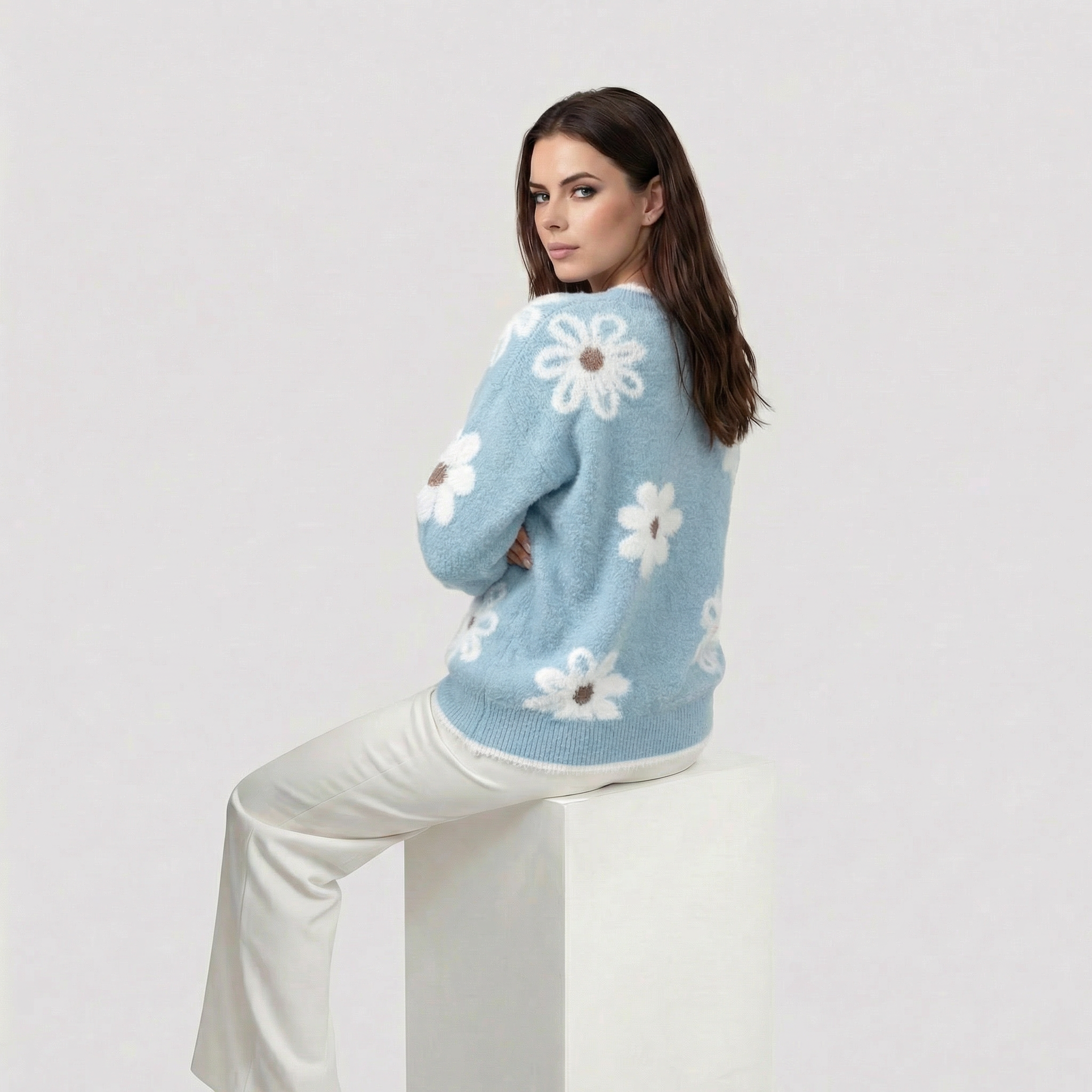 Thea | Jersey Floral Blanco