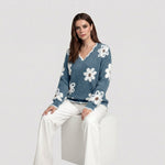 Thea | Jersey Floral Blanco