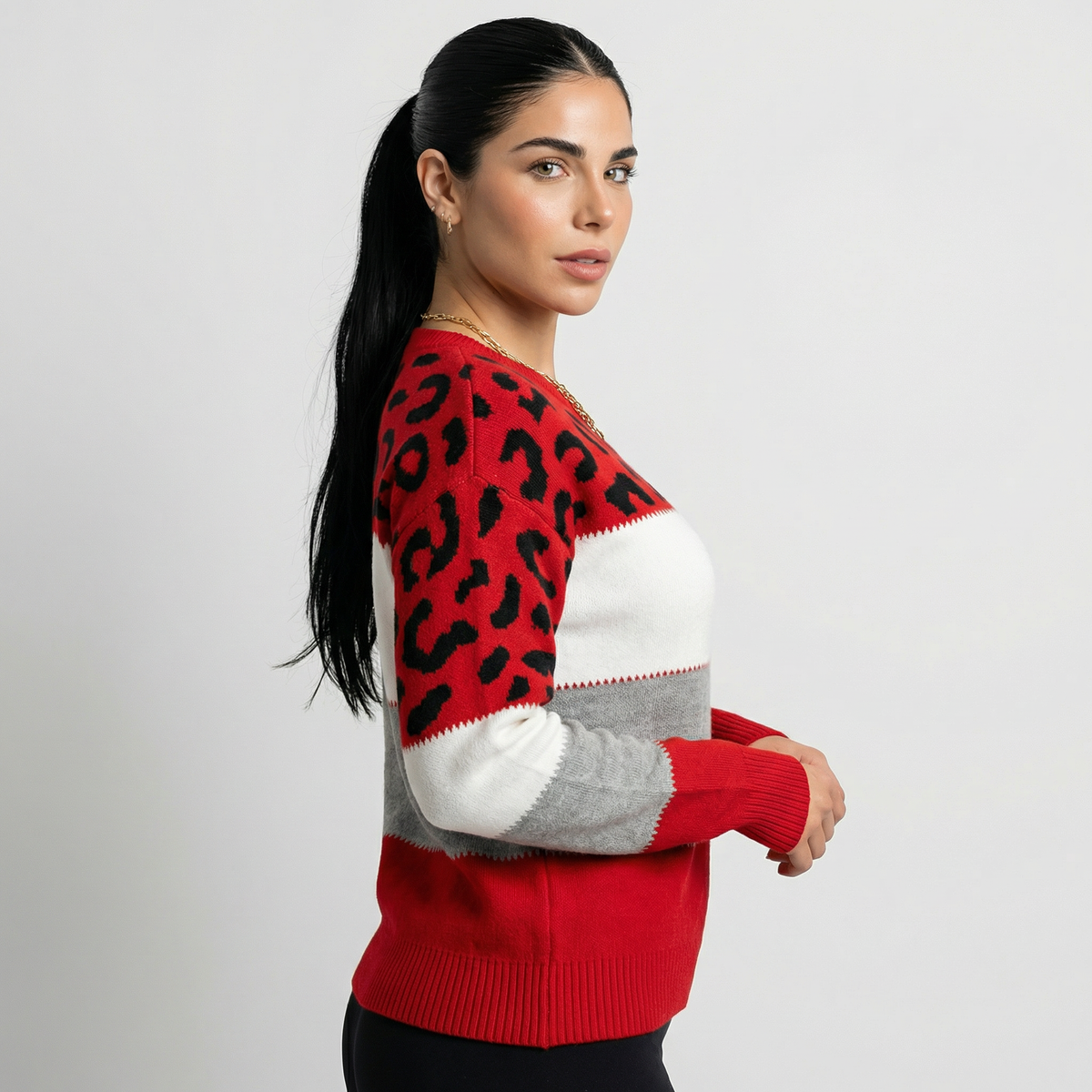 Eva | Jersey Elegante Estampado Leopardo