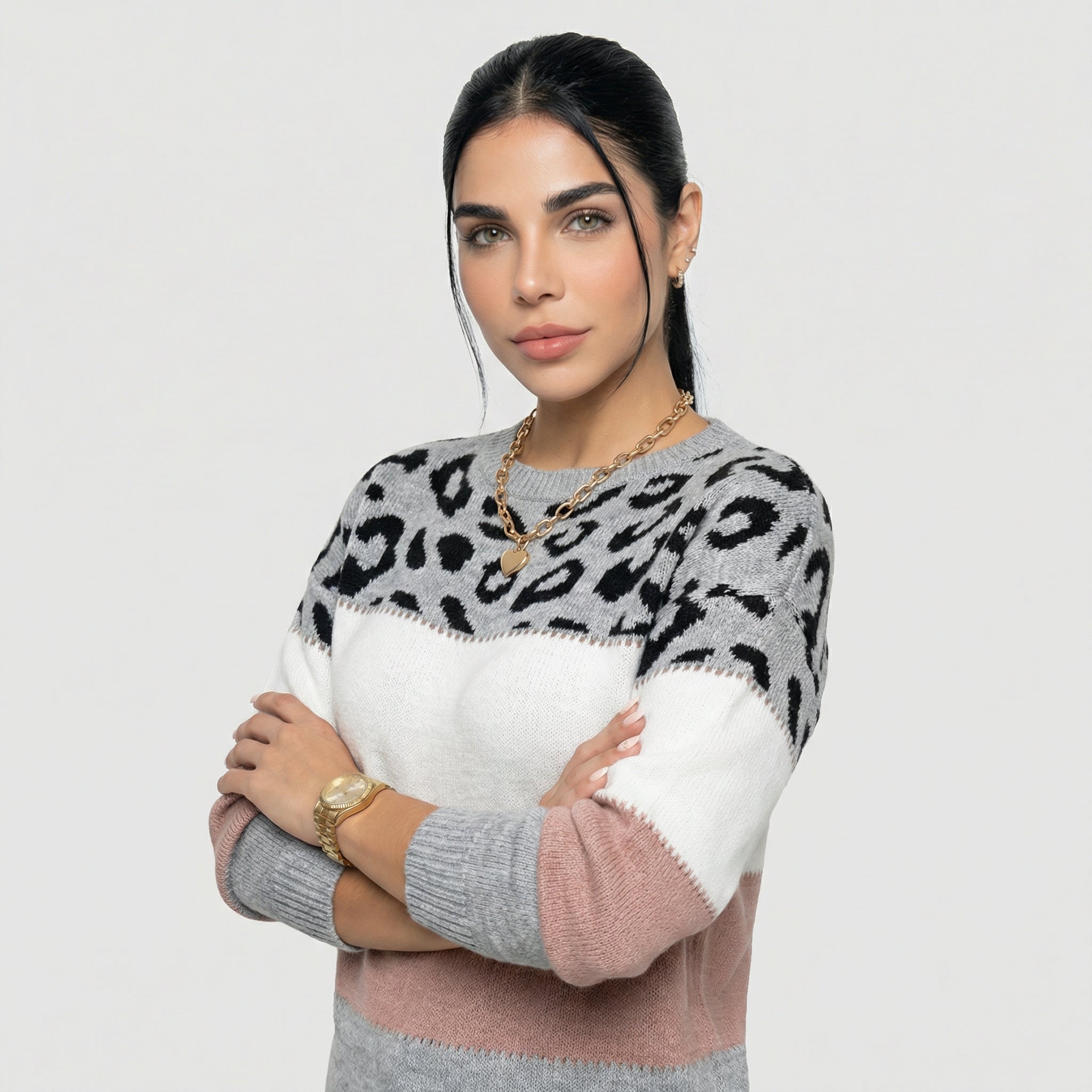Eva | Jersey Elegante Estampado Leopardo