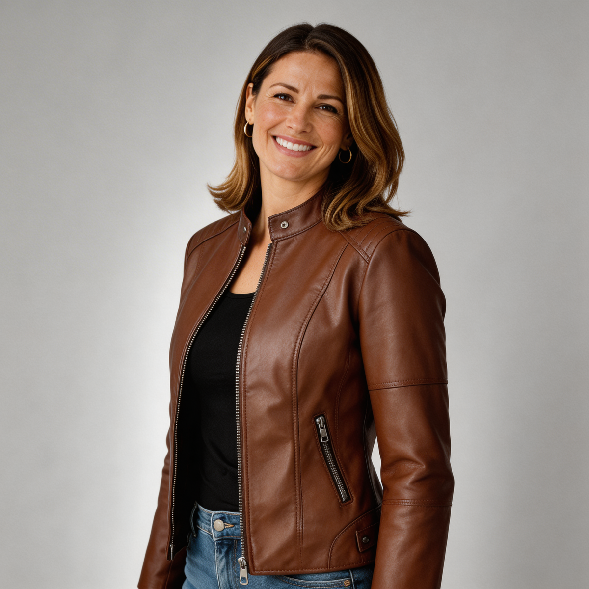Romina | Abrigo Casual de Cuero