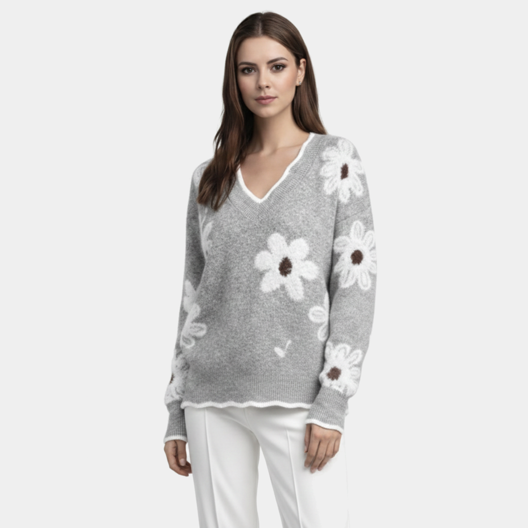 Thea | Jersey Floral Blanco